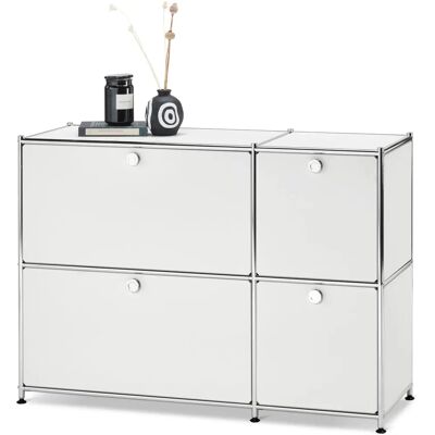 Tchibo Cn3 Weiß Sideboard - 4 Türen, Matt, Höhenverstellbar, Möbel Tchibo Cn3 Weiß Sideboard - 4 Türen, Matt, Höhenverstellbar, Möbel