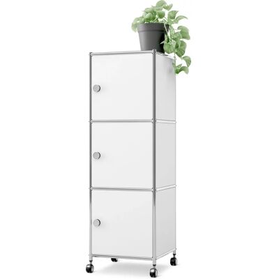 Tchibo Cn3 Metall Rollcontainer - 3 Türen - 40x40x127cm - Weiß Tchibo Cn3 Metall Rollcontainer - 3 Türen - 40x40x127cm - Weiß