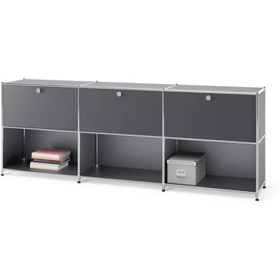 Tchibo - Sideboard Cn3 - Metall, Grau, Chrom - 227x40x82,5cm - Stahl/Aluminium/Kunststoff Tchibo - Sideboard Cn3 - Metall, Grau, Chrom - 227x40x82,5cm - Stahl/Aluminium/Kunststoff