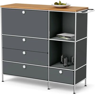 Tchibo - Sideboard CN3 - Metall, Holz, Chrom - 127x42x111cm Tchibo - Sideboard CN3 - Metall, Holz, Chrom - 127x42x111cm