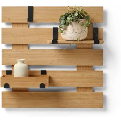 Tchibo Wandregal mit flexiblen Haken - 50x13x50cm - Schwarz Tchibo Wandregal mit flexiblen Haken - 50x13x50cm - Schwarz