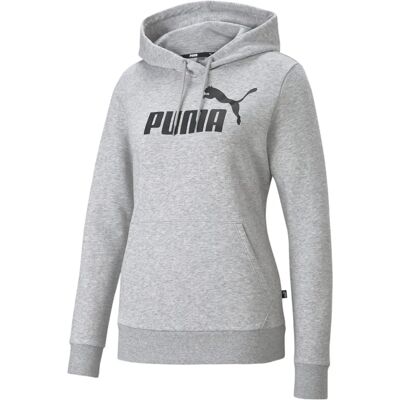 Puma Damen No1 Logo Kapuzenpullover - Grau - Kapuzenoberteil Puma Damen No1 Logo Kapuzenpullover - Grau - Kapuzenoberteil