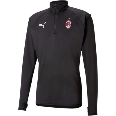Puma AC Milan 2020-21 Zwart opwarmshirt voor voetbal - Trainingsmidlayer Puma AC Milan 2020-21 Zwart opwarmshirt voor voetbal - Trainingsmidlayer