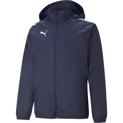 Puma Mens Teamliga All-Weather Football Jacket - Blue - Size Small Puma Mens Teamliga All-Weather Football Jacket - Blue - Size Small