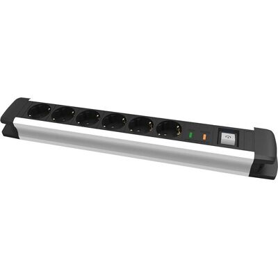 Fortis Multiprise - 6 prises, 1,6m Aluminium Fortis Multiprise - 6 prises, 1,6m Aluminium