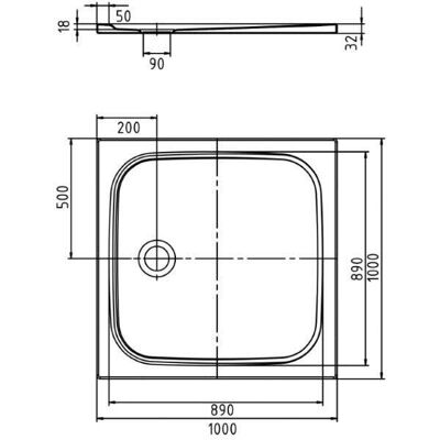 Kaldewei Modell 2258-1 Quadratische Duschwanne - Secure Plus Kaldewei Modell 2258-1 Quadratische Duschwanne - Secure Plus