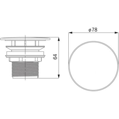 Kaldewei Permanent afvoerventiel - Ronde dop - 78 mm diameter - Voor wastafels Kaldewei Permanent afvoerventiel - Ronde dop - 78 mm diameter - Voor wastafels
