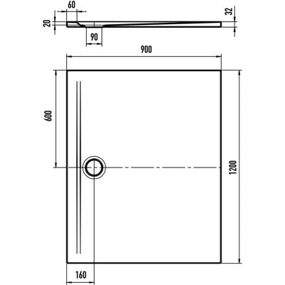 Plato de ducha Kaldewei Superplan Zero - Rectangular, Gris Claro 30 Plato de ducha Kaldewei Superplan Zero - Rectangular, Gris Claro 30