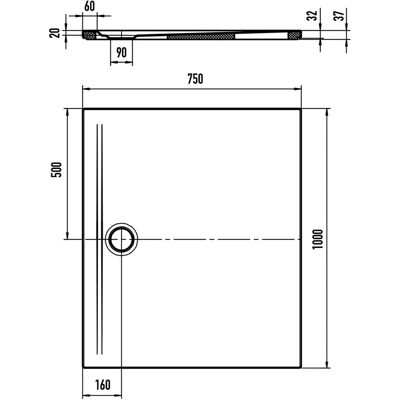 Kaldewei Superplan Zero - Piattino doccia extra sottile - 1000x750mm Kaldewei Superplan Zero - Piattino doccia extra sottile - 1000x750mm