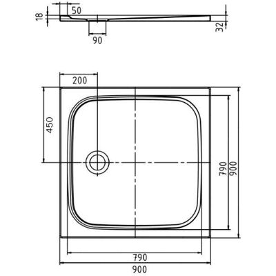 Kaldewei Quadratische Duschwanne 90x90cm - Secure Plus - Stahl Email Kaldewei Quadratische Duschwanne 90x90cm - Secure Plus - Stahl Email