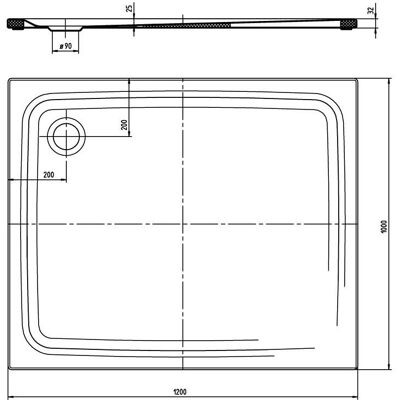 Kaldewei Superplan Modell 407-5 Rechteckige Duschwanne - Duschwanne Kaldewei Superplan Modell 407-5 Rechteckige Duschwanne - Duschwanne