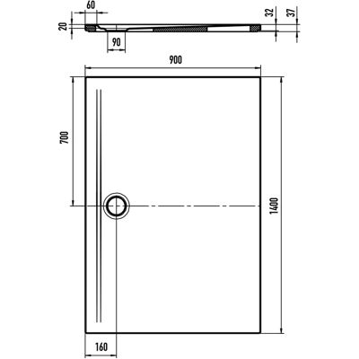 Kaldewei Superplan Zero 1578-5 Duschwanne - Weiß, Rechteck, 90x140cm Kaldewei Superplan Zero 1578-5 Duschwanne - Weiß, Rechteck, 90x140cm