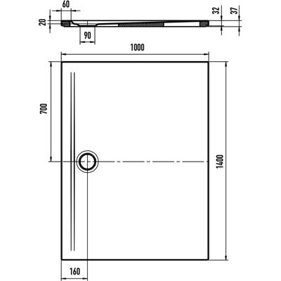 Kaldewei Superplan Zero 1580-1 Duschtasse - Extra flach, Weiß, 140x100cm Kaldewei Superplan Zero 1580-1 Duschtasse - Extra flach, Weiß, 140x100cm