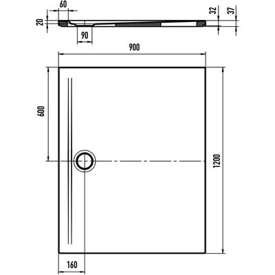 Kaldewei Superplan Zero 1554-5 Douchebak - Wit, 120x90cm Kaldewei Superplan Zero 1554-5 Douchebak - Wit, 120x90cm