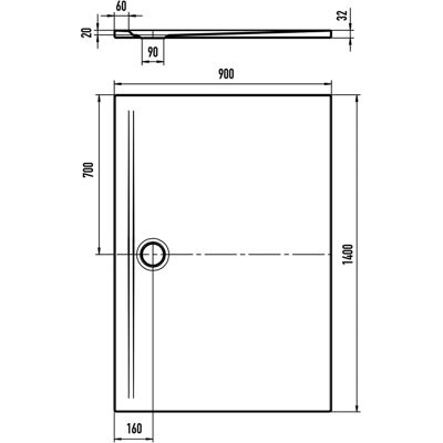 Kaldewei Superplan Zero Duschwanne - Rechteck, 90x140cm, Stahl-Emaille Kaldewei Superplan Zero Duschwanne - Rechteck, 90x140cm, Stahl-Emaille