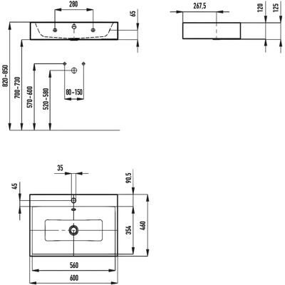 Kaldewei - Puro - Warmgrau - Wandwaschtisch Kaldewei - Puro - Warmgrau - Wandwaschtisch