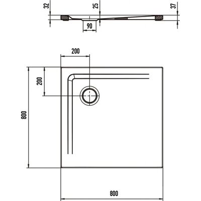 Plato de ducha Kaldewei Superplan 80x80x2,5cm - Acceso nivel suelo Plato de ducha Kaldewei Superplan 80x80x2,5cm - Acceso nivel suelo