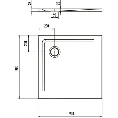 Kaldewei Superplan Duschwanne - 90x90cm, Alpinweiß Kaldewei Superplan Duschwanne - 90x90cm, Alpinweiß