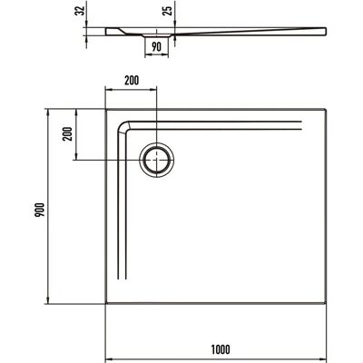 Kaldewei Superplan Weiß 90x100cm - Duschwanne Kaldewei Superplan Weiß 90x100cm - Duschwanne