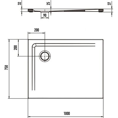 Kaldewei Superplan plato de ducha - 75x100cm, blanco mate Kaldewei Superplan plato de ducha - 75x100cm, blanco mate