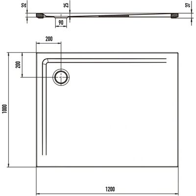 Kaldewei Superplan Duschwanne - Secure Plus, 100x120cm, Grau Kaldewei Superplan Duschwanne - Secure Plus, 100x120cm, Grau