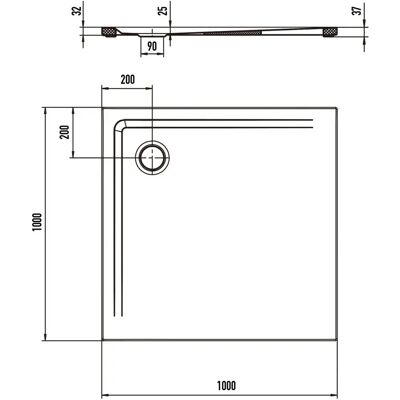 Kaldewei Superplan Bañera de ducha negra mate 100x100cm Kaldewei Superplan Bañera de ducha negra mate 100x100cm