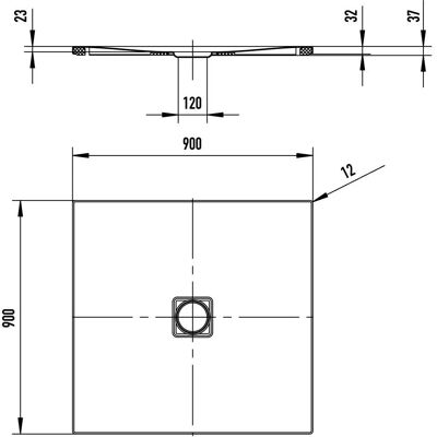 Kaldewei Conoflat 783-5 Duschwanne - Quadrat, 90x90cm, mit Invisible Grip Kaldewei Conoflat 783-5 Duschwanne - Quadrat, 90x90cm, mit Invisible Grip