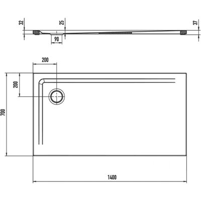 Kaldewei Superplan 1826-5 Duschwanne - Bodenebene, Weiß, 70x140cm Kaldewei Superplan 1826-5 Duschwanne - Bodenebene, Weiß, 70x140cm