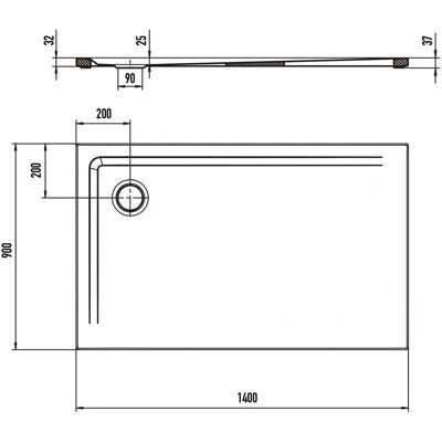 Kaldewei Superplan 1853-5 Duschwanne - Bodenebene, 90 x 140 cm, extraflach Kaldewei Superplan 1853-5 Duschwanne - Bodenebene, 90 x 140 cm, extraflach