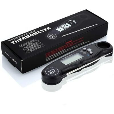 Intirilife Schwarzer Faltbarer Küchenthermometer - Wasserdicht LCD-Anzeige Intirilife Schwarzer Faltbarer Küchenthermometer - Wasserdicht LCD-Anzeige
