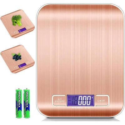 Intirilife - Digitale Küchenwaage - 5 kg - Tara-Funktion - Roségold Intirilife - Digitale Küchenwaage - 5 kg - Tara-Funktion - Roségold