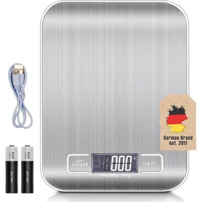 Intirilife Silber Digitalwaage für die Küche - 5kg mit Tara-Funktion Intirilife Silber Digitalwaage für die Küche - 5kg mit Tara-Funktion