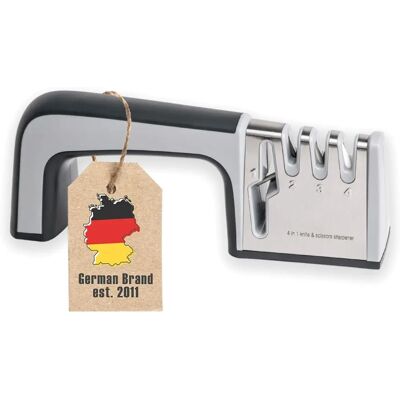 Intirilife Schwarzer Messerschleifer - 4-in-1 Edelstahl Küchen- & Scherenschärfer Intirilife Schwarzer Messerschleifer - 4-in-1 Edelstahl Küchen- & Scherenschärfer