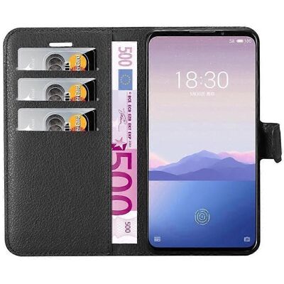Coque pour MEIZU 16Xs - Étui de Protection avec Compartiments pour Cartes et Stand - Noir - Publicité Coque pour MEIZU 16Xs - Étui de Protection avec Compartiments pour Cartes et Stand - Noir - Publicité