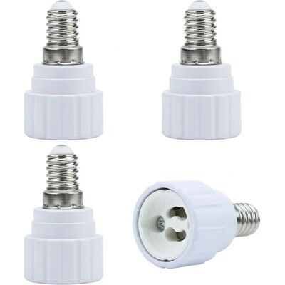 Intirilife E14 zu GU10 Lampenadapter - 4er Set - Weiß - Lampenadapter Intirilife E14 zu GU10 Lampenadapter - 4er Set - Weiß - Lampenadapter