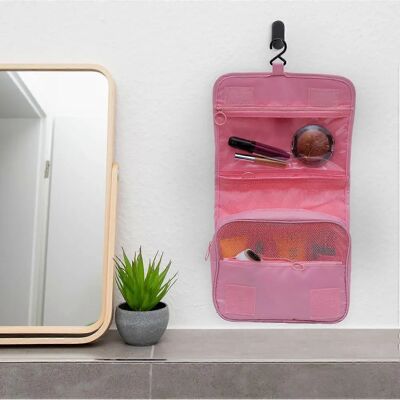 Intirilife Wasserdichte Kosmetiktasche in Apricot Rosa - Wasserabweisende Klapp-Reiseetui Intirilife Wasserdichte Kosmetiktasche in Apricot Rosa - Wasserabweisende Klapp-Reiseetui