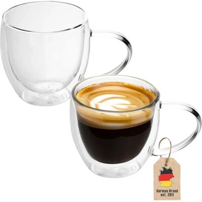 Zestaw podwójnych szklanek termicznych Intirilife - 200-250ml - Izolowane na latte macchiato, herbatę, kawę Zestaw podwójnych szklanek termicznych Intirilife - 200-250ml - Izolowane na latte macchiato, herbatę, kawę