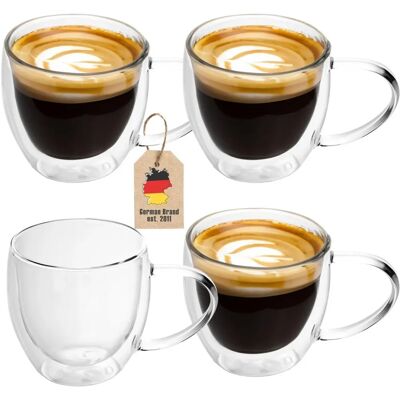 Intirilife Doppelwandiges Thermo-Glasset - 200/250ml - Isoliert für heiße & kalte Getränke Intirilife Doppelwandiges Thermo-Glasset - 200/250ml - Isoliert für heiße & kalte Getränke