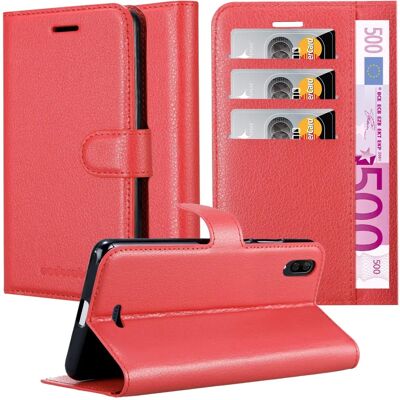 WIKO Y80 Hülle - Schützende Tasche mit Kartenfächern & Ständer - Karmoisinrot WIKO Y80 Hülle - Schützende Tasche mit Kartenfächern & Ständer - Karmoisinrot