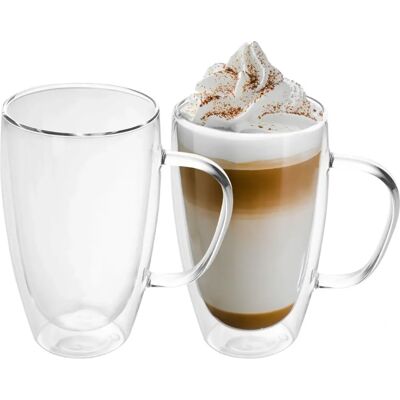 Intirilife Kaffee- und Teeglas - 250-400ml Doppelwand, Spülmaschinenfest Intirilife Kaffee- und Teeglas - 250-400ml Doppelwand, Spülmaschinenfest