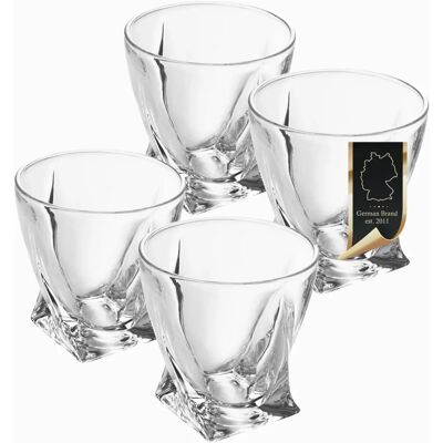 Intirilife Whiskyglas Twist - Kristallglas Old Fashioned 4 Stück 300ml Intirilife Whiskyglas Twist - Kristallglas Old Fashioned 4 Stück 300ml