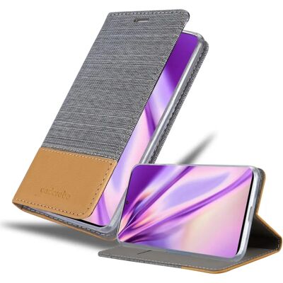 Funda Samsung Galaxy S20 - Estilo vaquero, Soporte, Gris Claro-Marrón Funda Samsung Galaxy S20 - Estilo vaquero, Soporte, Gris Claro-Marrón