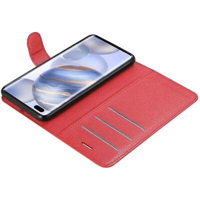 Honor 30 PRO Karmoisinrote Buchstil Handyhülle - Ständer & Kartenfächer Honor 30 PRO Karmoisinrote Buchstil Handyhülle - Ständer & Kartenfächer