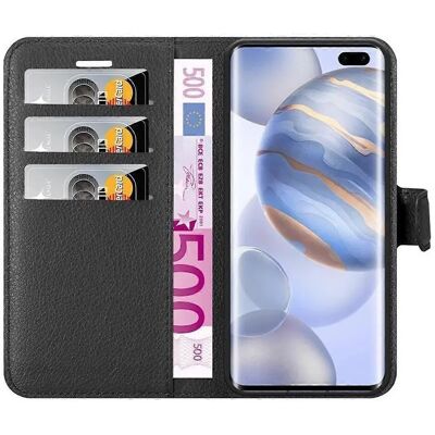 Honor 30 PRO Schwarzes Kunstleder Hülle mit Standfunktion Honor 30 PRO Schwarzes Kunstleder Hülle mit Standfunktion