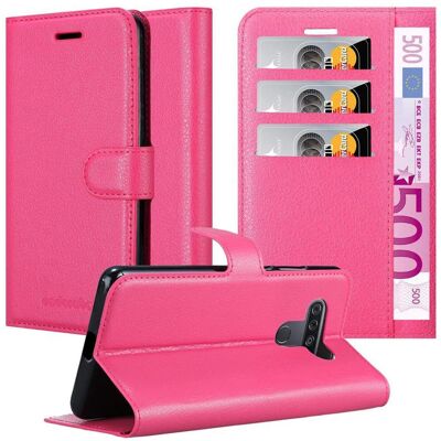 Cadorabo Pink Leder Buchhülle für LG KQ51 - Schutzhülle Cadorabo Pink Leder Buchhülle für LG KQ51 - Schutzhülle