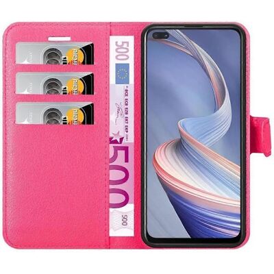 Cadorabo Rosa Kirsche Oppo A92s Hülle - Kartenfächer & Ständer Cadorabo Rosa Kirsche Oppo A92s Hülle - Kartenfächer & Ständer