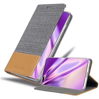 Honor 30 PRO Hülle - Jeans-Look & Ständer - Hellgrau-Braun Honor 30 PRO Hülle - Jeans-Look & Ständer - Hellgrau-Braun