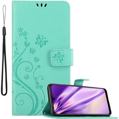 Coque florale Honor 10 Lite / Huawei P SMART 2019 - Turquoise - Publicité Coque florale Honor 10 Lite / Huawei P SMART 2019 - Turquoise - Publicité