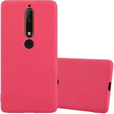 Cadorabo Nokia 6.1 Schutzhülle Candy Rot Cadorabo Nokia 6.1 Schutzhülle Candy Rot