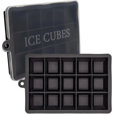 Intirilife 2x Eiskubformen - Set aus 2, 15 Fächer, Schwarz Intirilife 2x Eiskubformen - Set aus 2, 15 Fächer, Schwarz